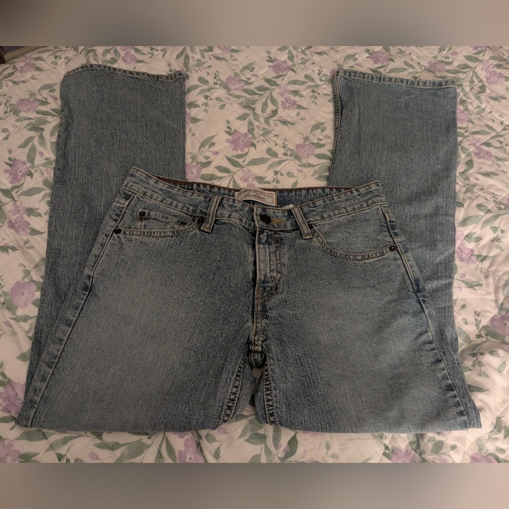 Levi Strauss Junior 5 Short Low-rise Bootcut Light Blue Wash Denim Jeans